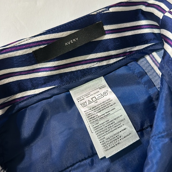 Banana Republic Avery Mid Rise Navy Striped Satin Ankle Length Pants Size 0 NWT‎ - Picture 13 of 14